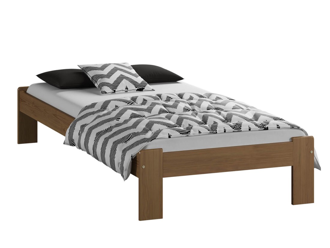 Letto in legno 90x200 Ada, colore Rovere