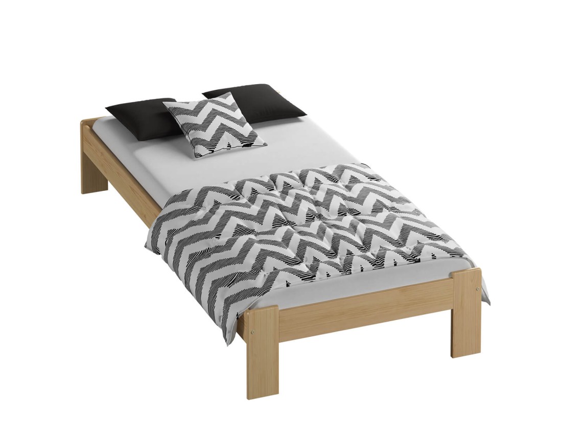 Letto in legno 90x200 Ada, colore pino