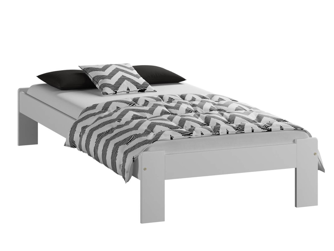 Letto in legno 90x200 Ada, colore bianco