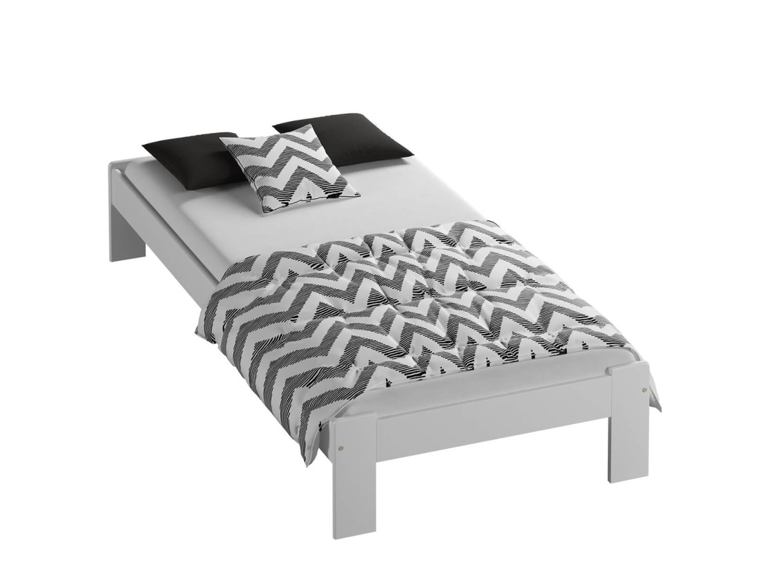 Letto in legno 90x200 Ada, colore bianco
