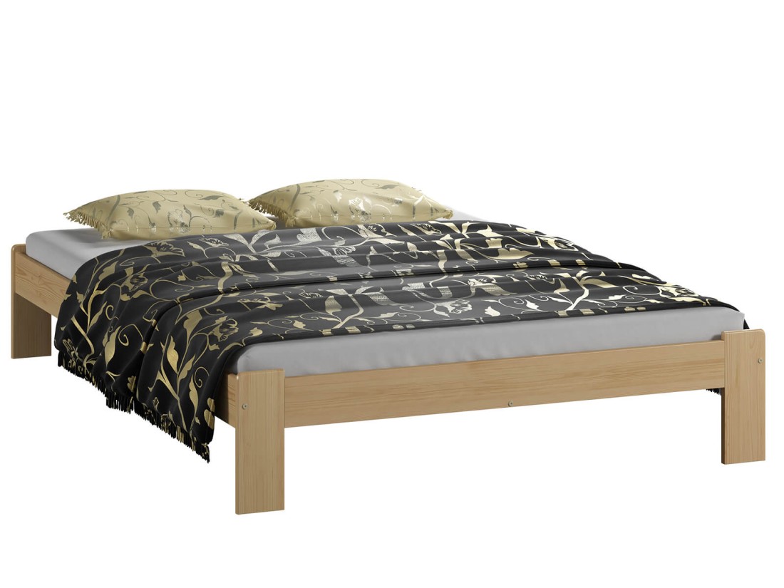 Letto 180x200 in legno Ada, colore pino