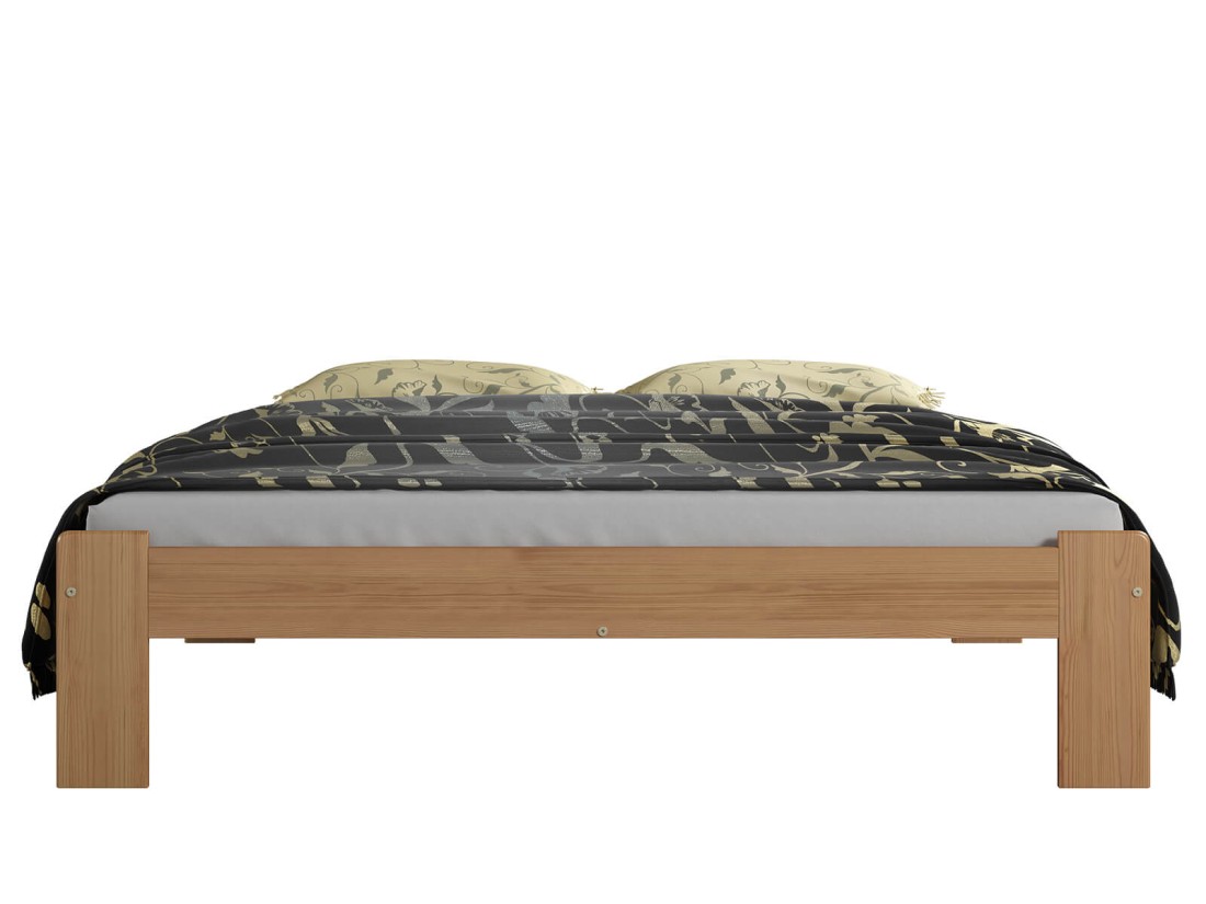 Letto in legno 140x200 Ada, colore ontano