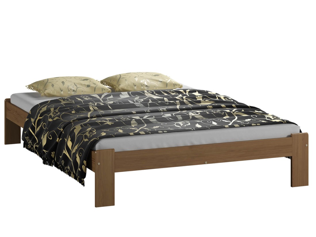 Letto in legno 140x200 Ada, colore rovere