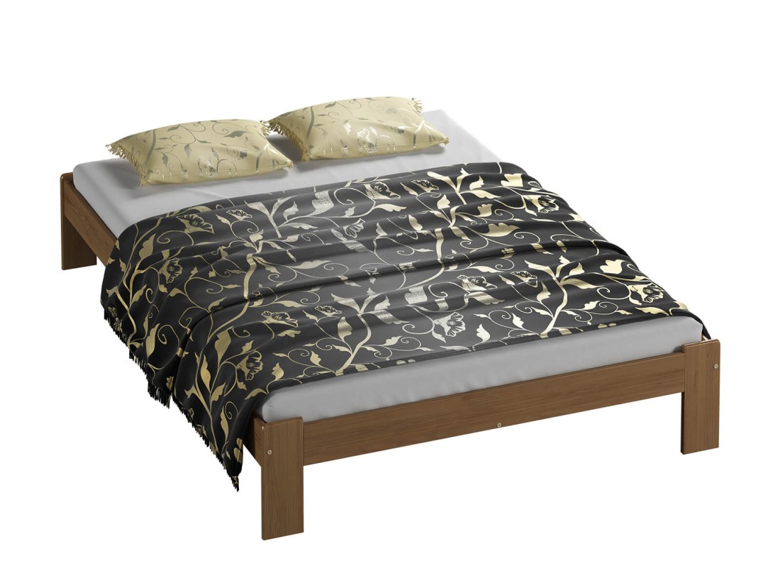 Letto in legno 140x200 Ada, colore rovere