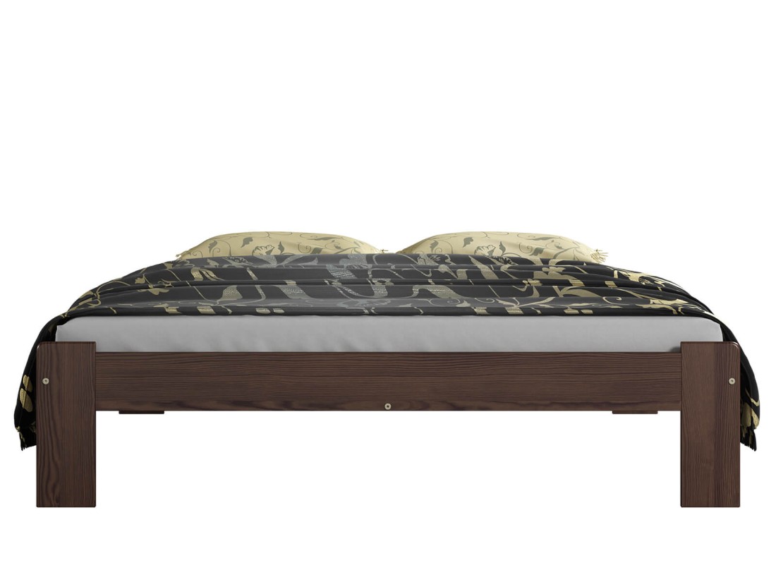 Letto in legno 140x200 Ada, colore noce