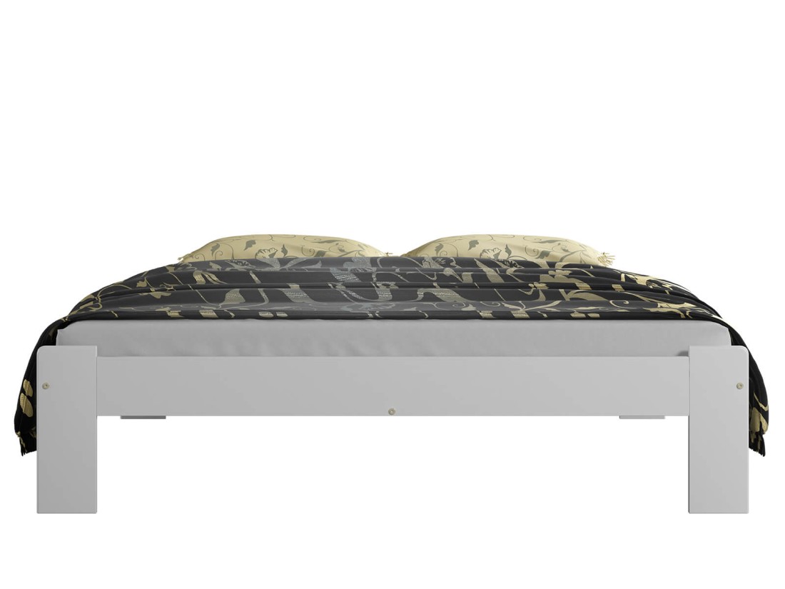Letto in legno 160x200 Ada, colore bianco