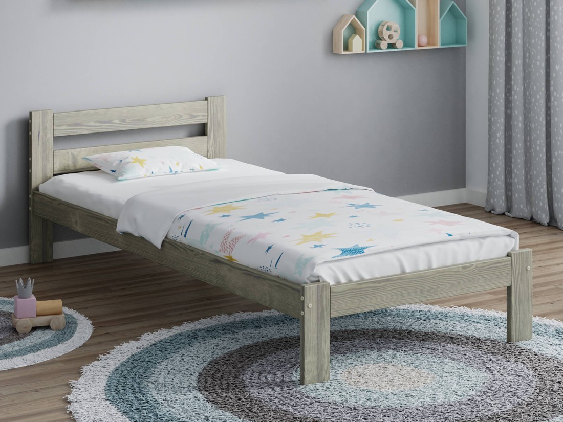 Letto in legno 90x200 Mato Eco Rovere di tartufata
