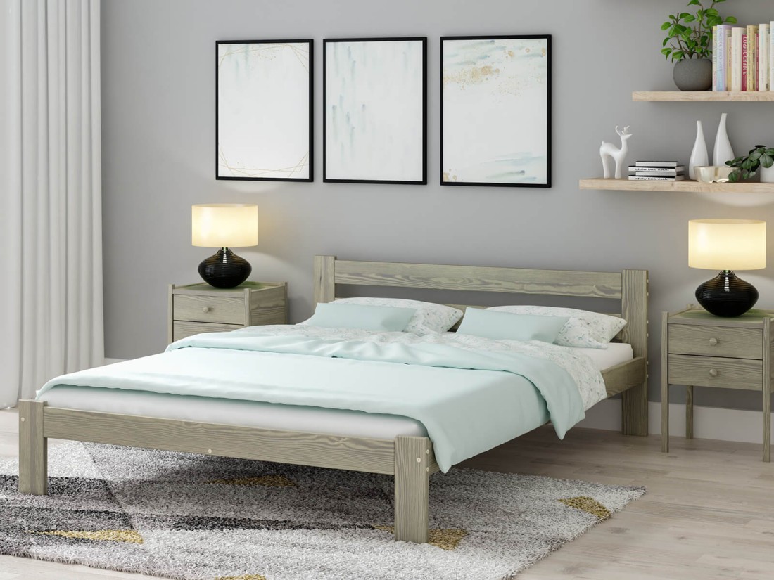Letto in legno 160x200 Mato eco Rovere di tartufata
