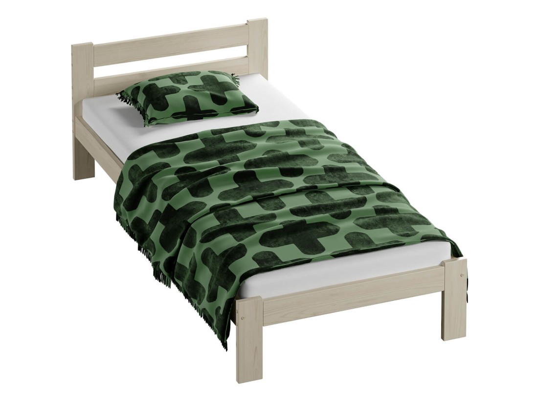 Letto in legno 90x200 Mato eco Pino sbiancato