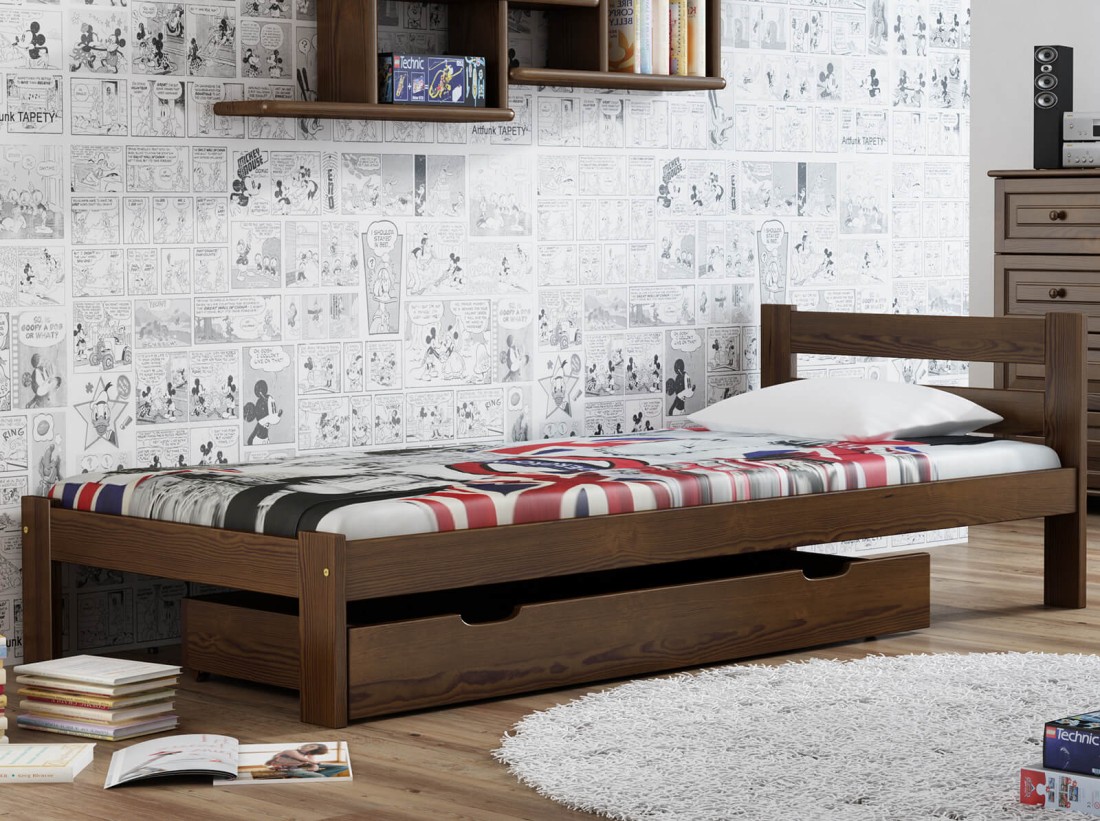 Letto in legno 80x200 Mato eco noce