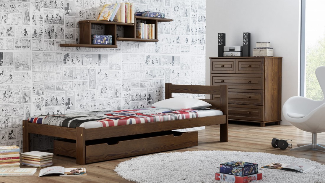 Letto in legno 80x200 Mato eco noce