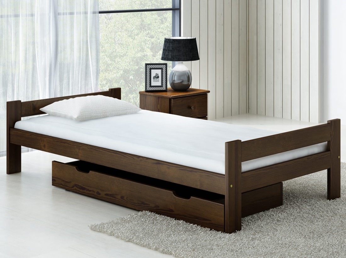 Letto in legno 80x200 Prima eco noce