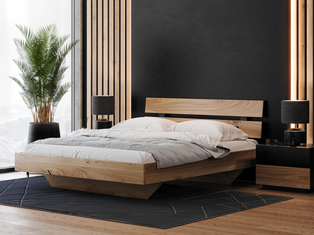 Letto in rovere 160x200cm Levitante Rossano