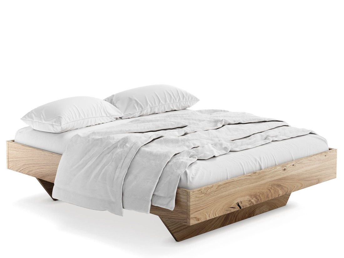 Letto matrimoniale 140x200 in rovere Levitante Bergamo