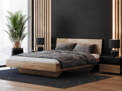 Letto matrimoniale 160x200 in rovere Levitante Piacenza