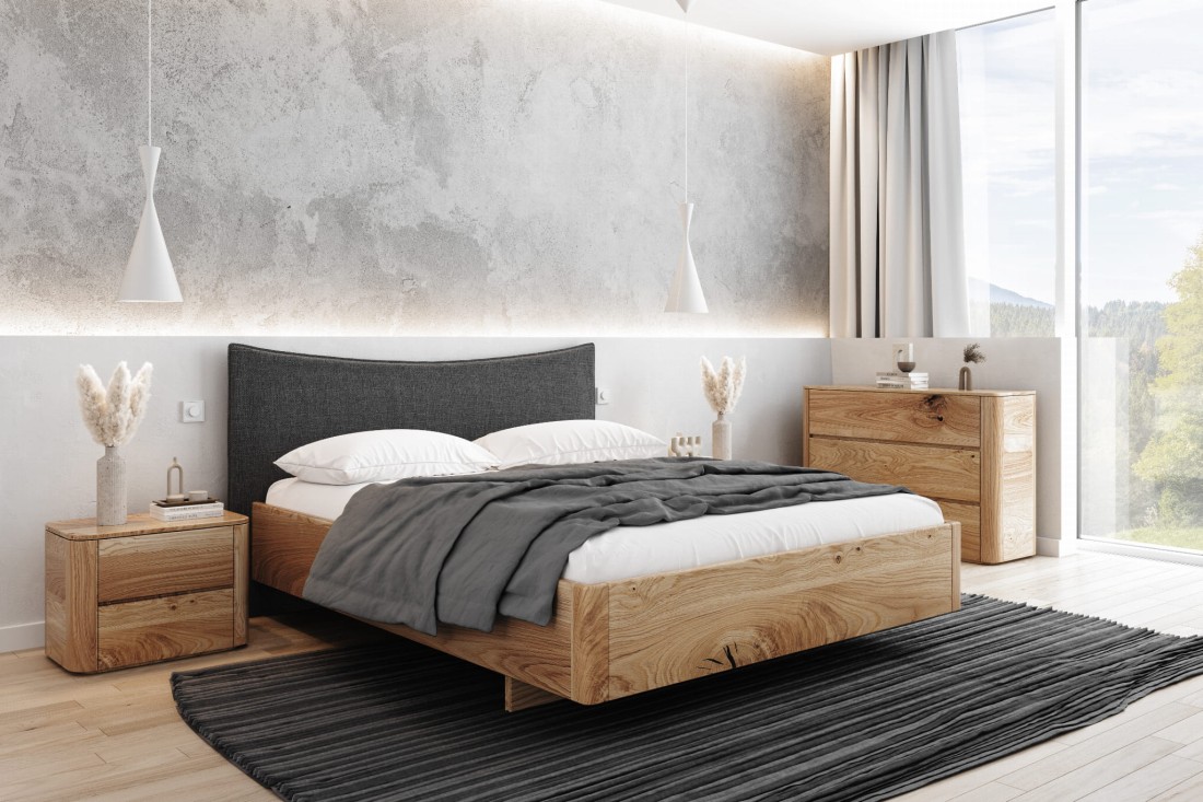 Letto in rovere 120x200cm in legno massiccio Altari