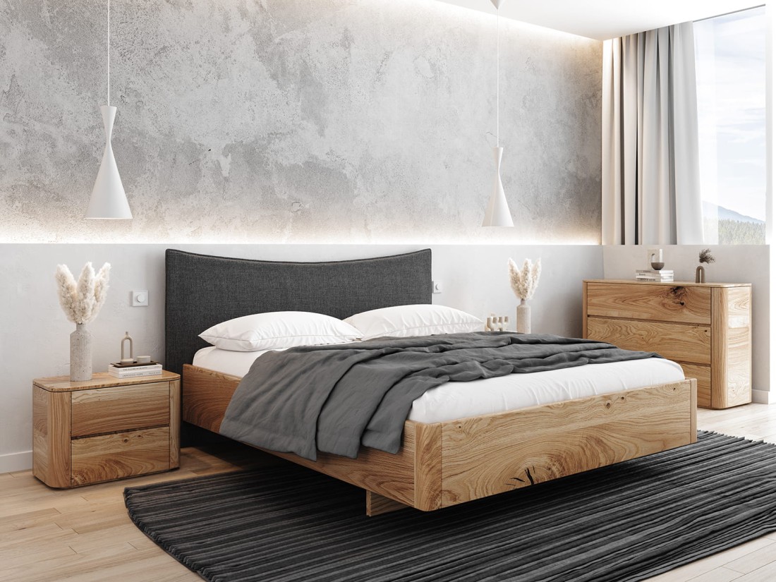Letto in rovere 160x200cm in legno massiccio Altari