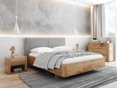 Letto imbottito 160x200cm in rovere Monza