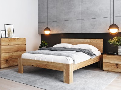 Letto in rovere 180x200cm in legno massiccio Rosario