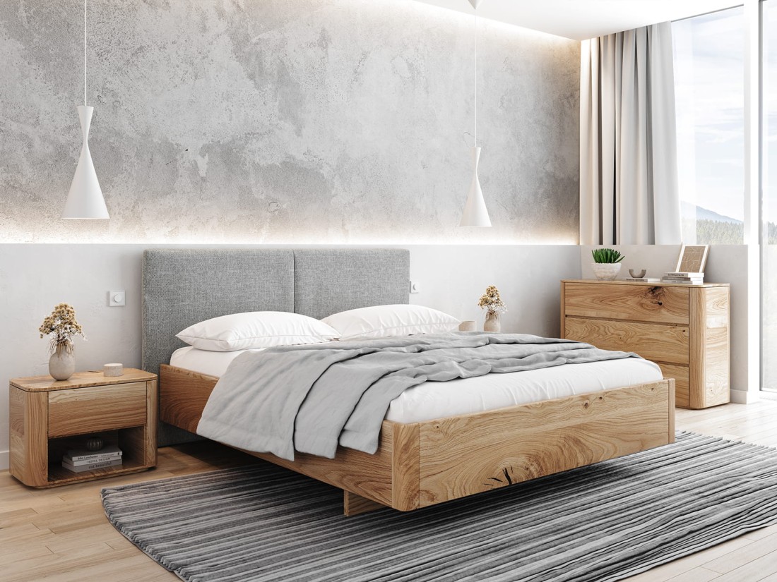 Comodino in legno massiccio di rovere Rosario B