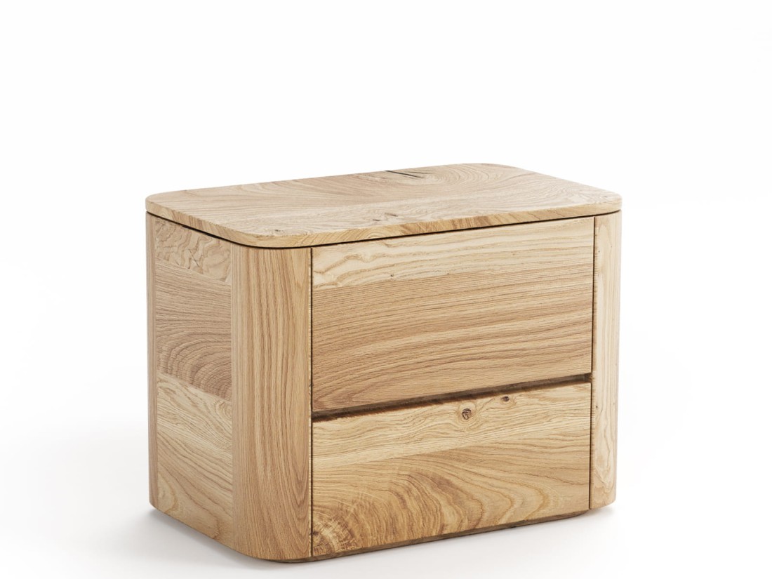 Comodino in legno massiccio di rovere Monza