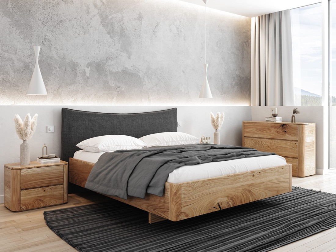 Comodino in legno massiccio di rovere Monza