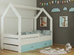 Lettino Montessori 80x160 cm a Casetta Bianco e sponde D3