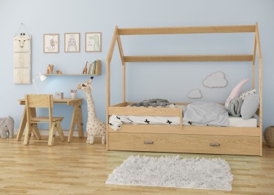 Lettino Montessori 80x160 cm a Casetta Pino e sponde D3