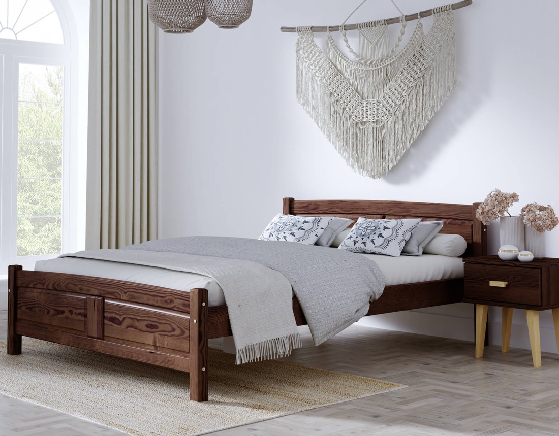 Letto in legno 140x200 Julia Noce