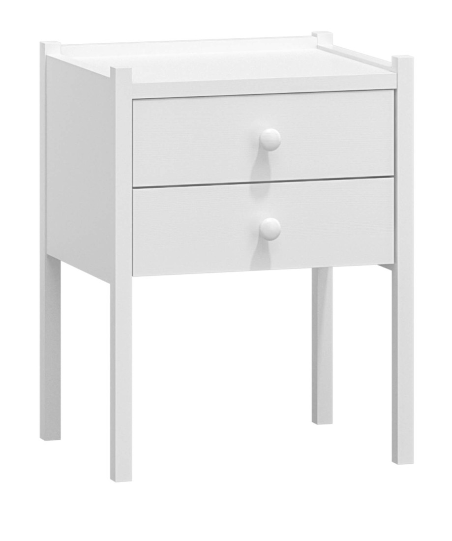 Comodino in legno IDA, bianco