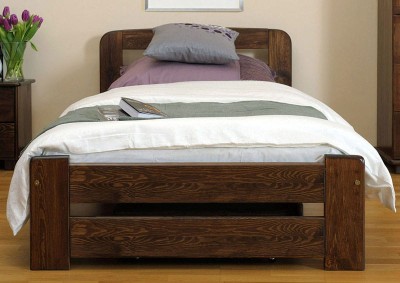 Letto 90x200 Lidia in pino colore noce
