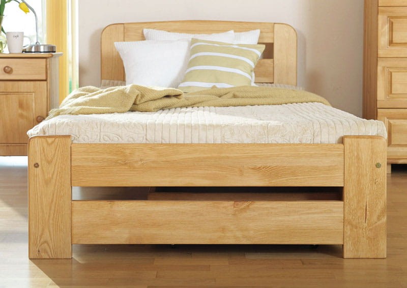 Letto 90x200 Lidia in pino colore ontano
