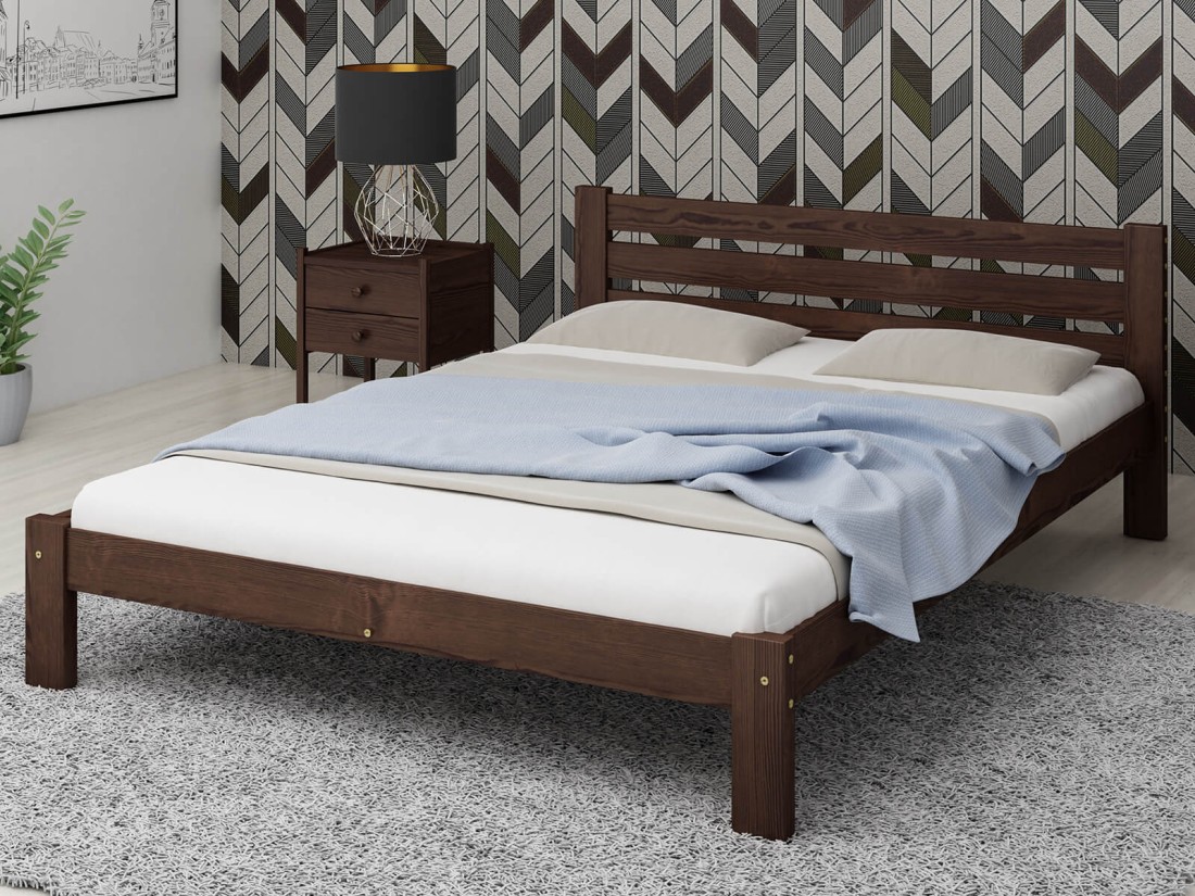 Letto 120x200 in pino Azja NOCE