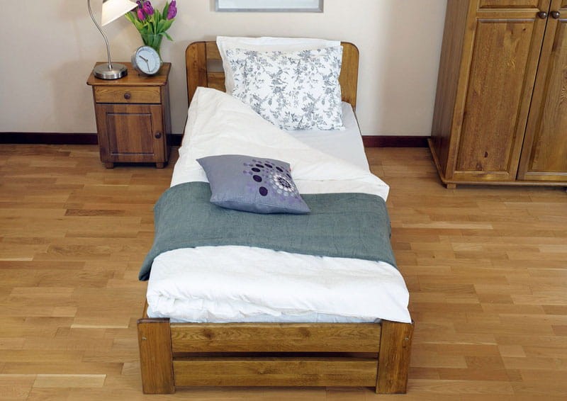 Letto 90x200 Lidia in pino colore rovere