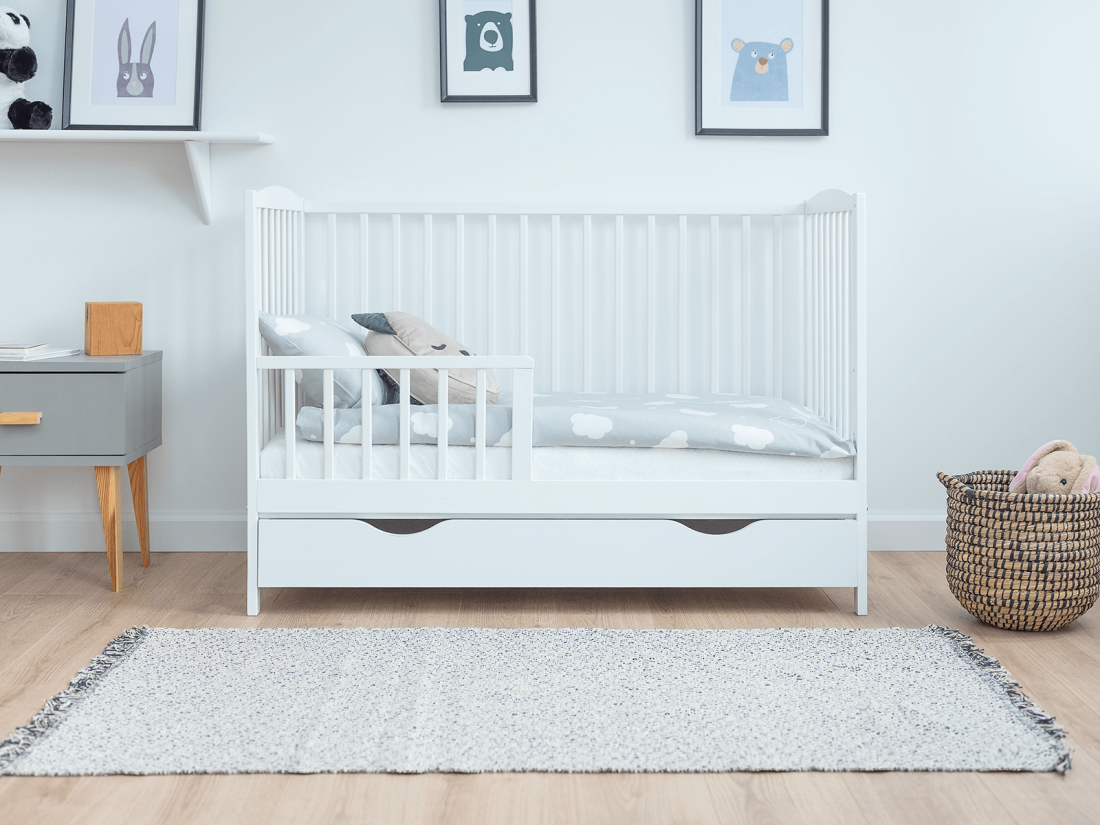 Lettino per bambini Baby Classic in legno di pino 60x120, bianco