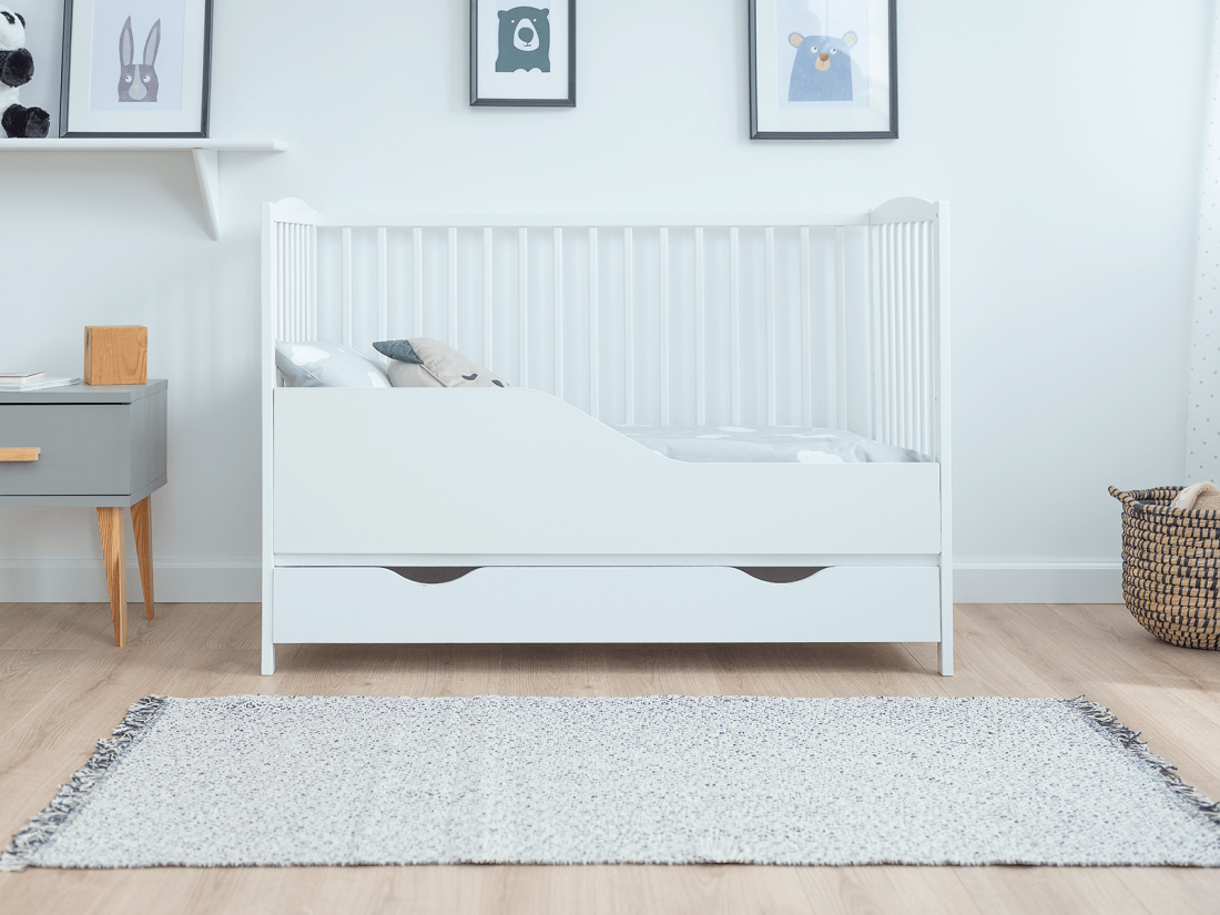 Lettino per bambini Baby Classic in legno di pino 60x120, bianco