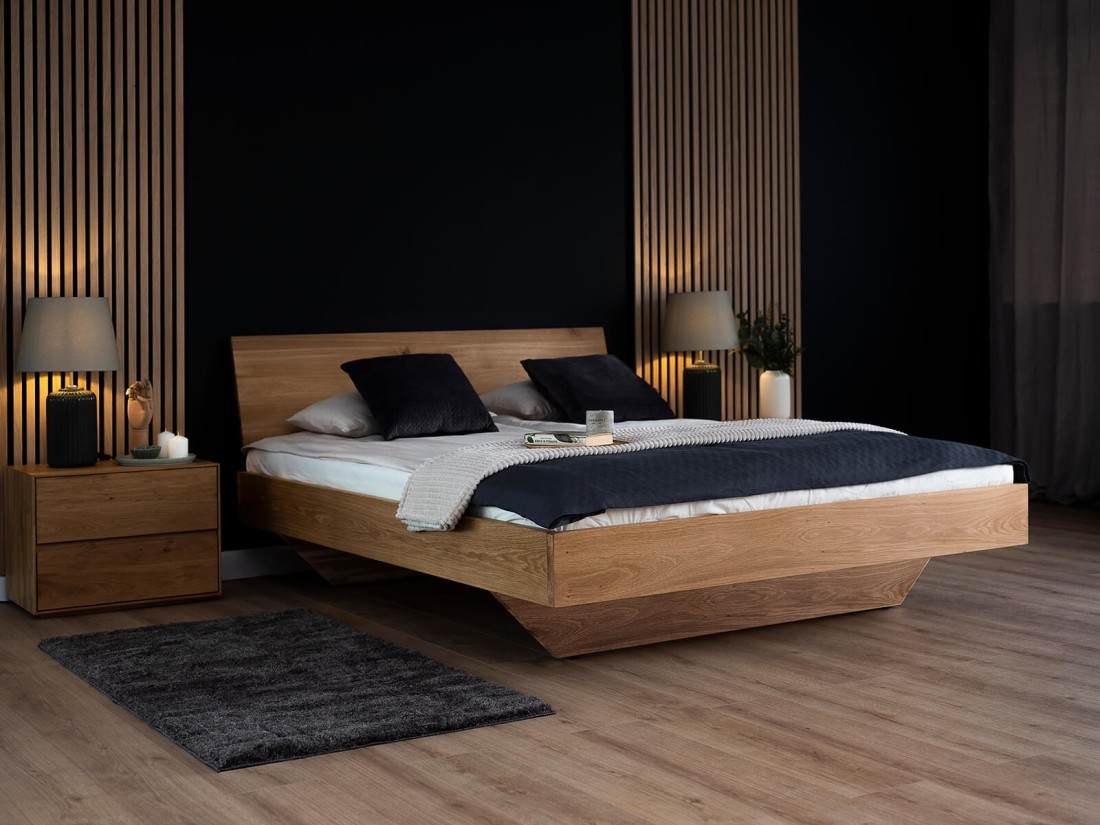 Letto matrimoniale 140x200 in rovere Levitante Piacenza