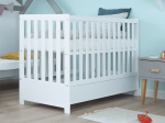 Lettino per bambini Baby Sleep in legno di pino 60x120, bianco