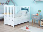 Lettino per bambini Baby Sleep in legno di pino 60x120, bianco