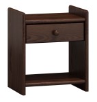Comodino in legno WIKI, colore noce