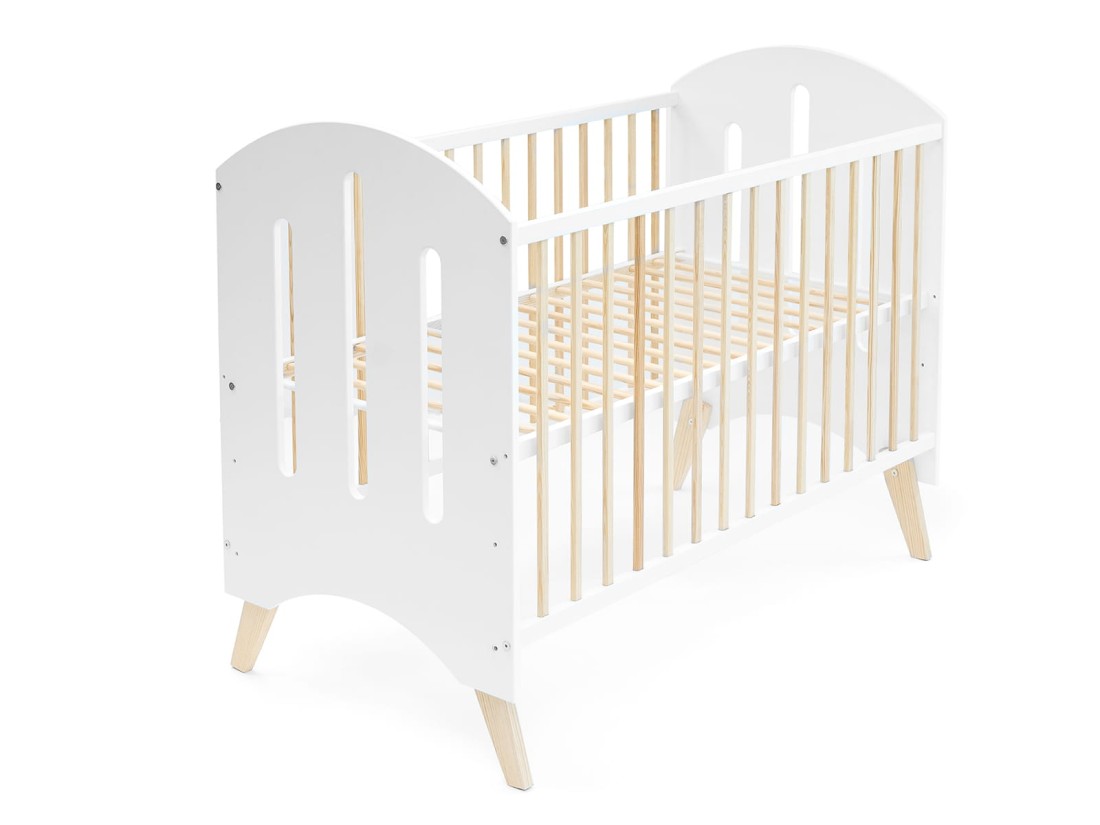 Lettino per bambini Baby Dream in legno di pino 60x120, bianco/pino