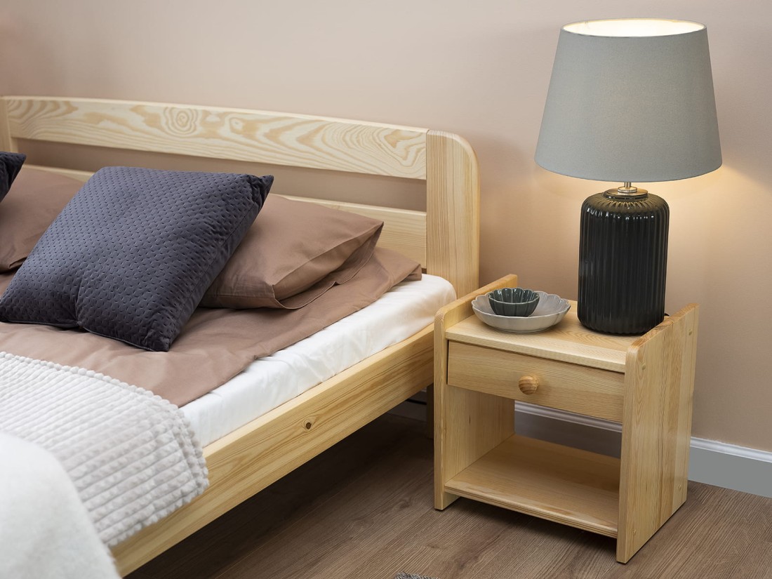 Comodino in legno WIKI, colore pino
