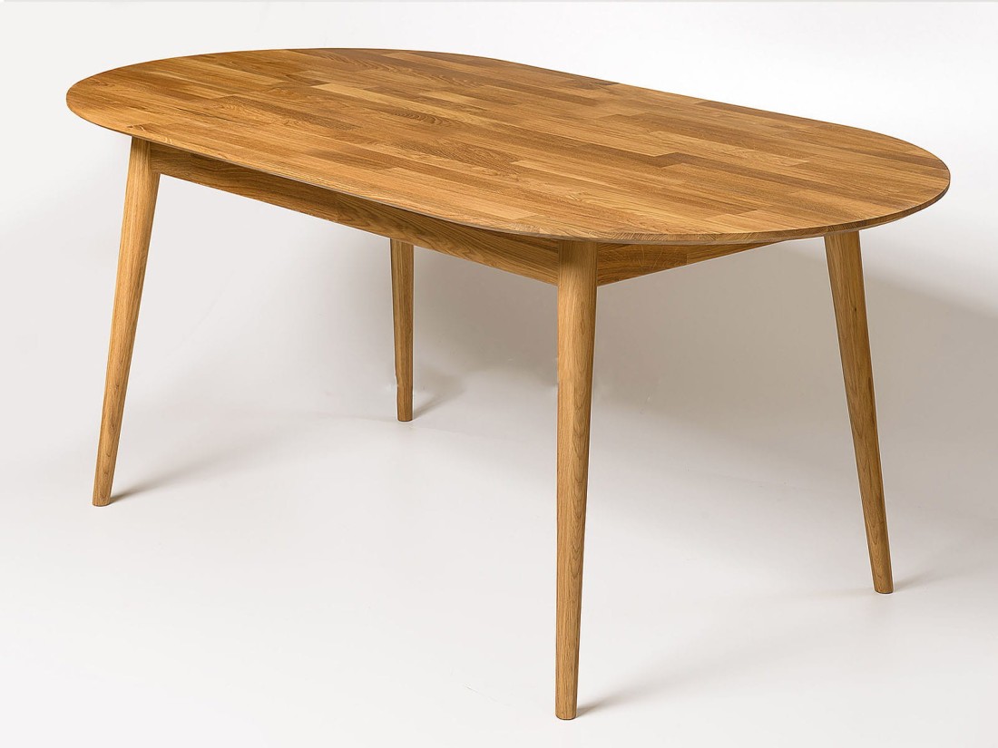 Tavolo ovale in rovere 170x90 Bergen olio intenso