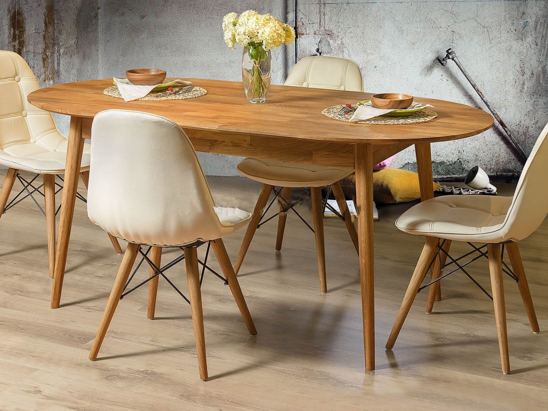 Tavolo ovale in rovere 170x90 Bergen olio intenso