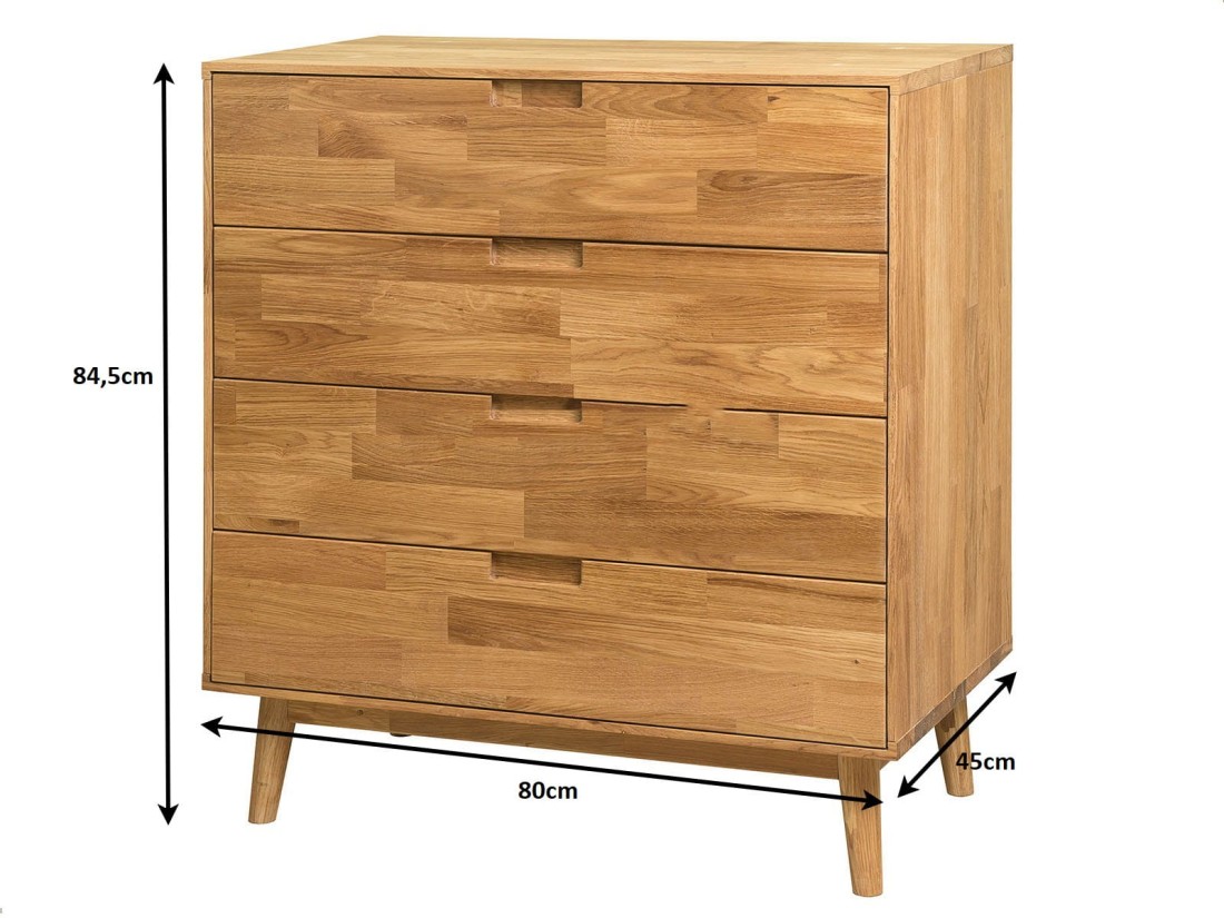 Cassettiera Bergen in rovere 4S n. 1 olio intenso