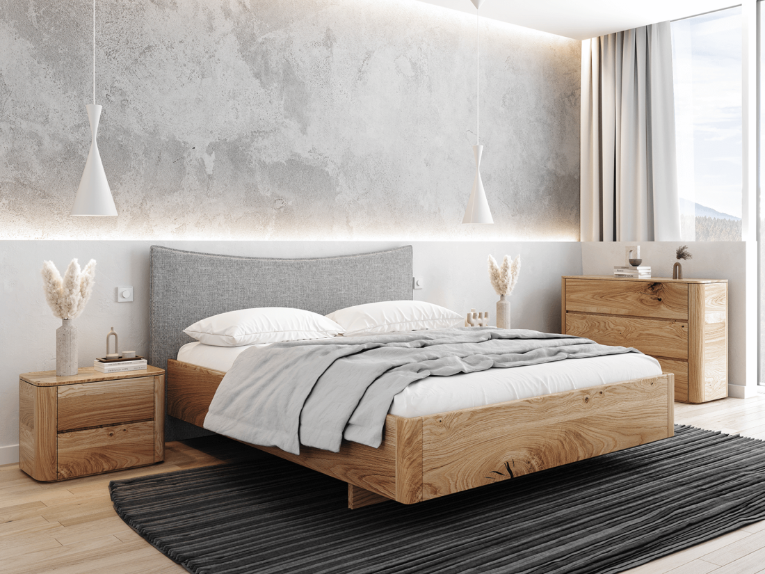 Letto in rovere 120x200cm in legno massiccio Altari