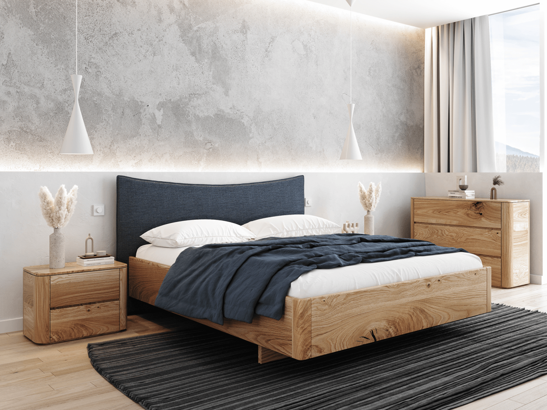 Letto in rovere 140x200cm in legno massiccio Altari