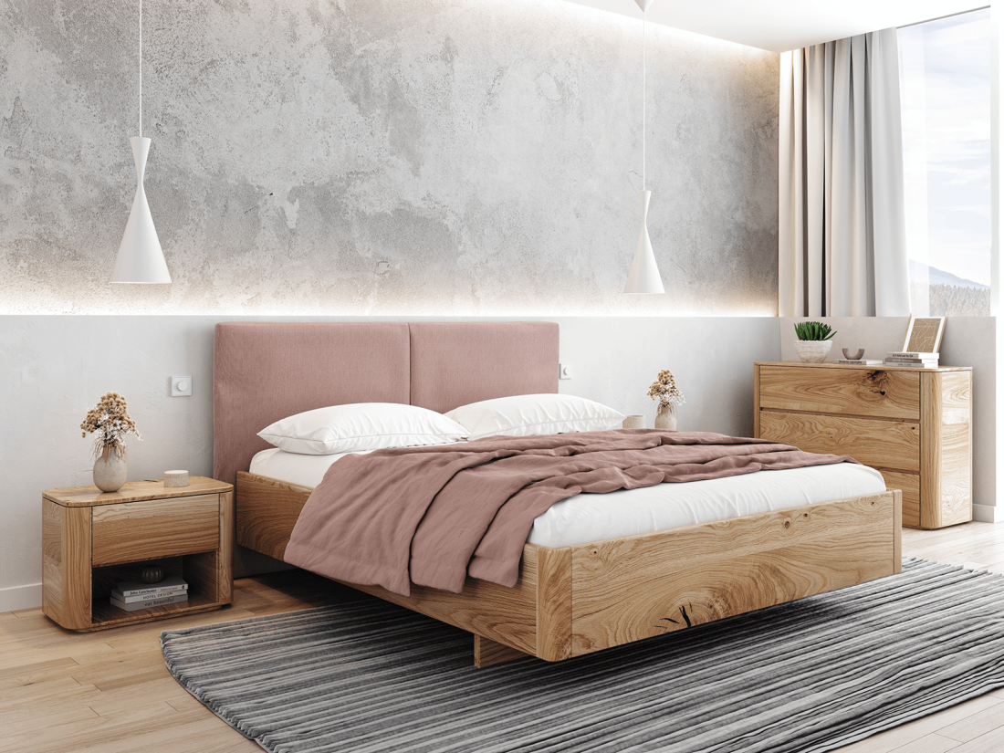 Letto imbottito 180x200cm in rovere Monza