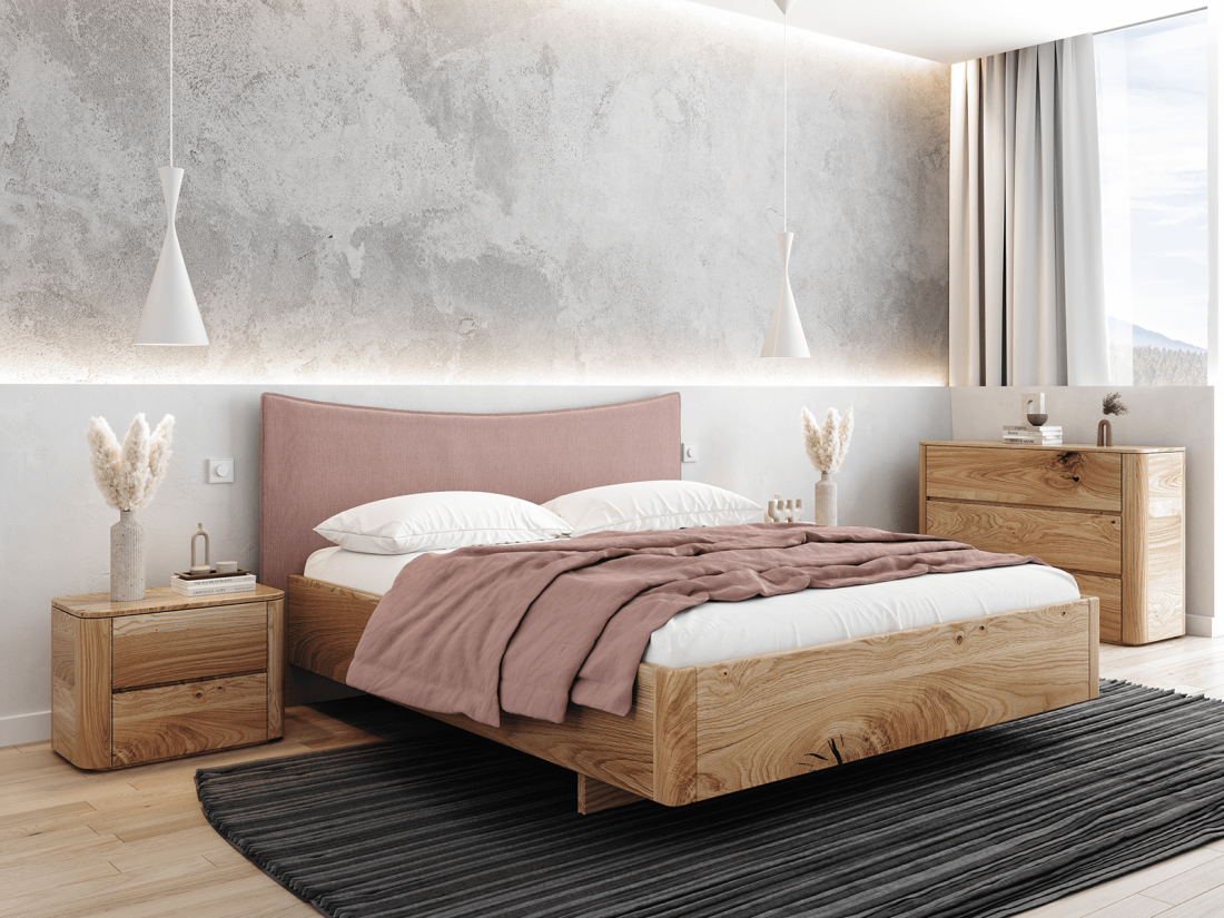 Letto in rovere 140x200cm in legno massiccio Altari