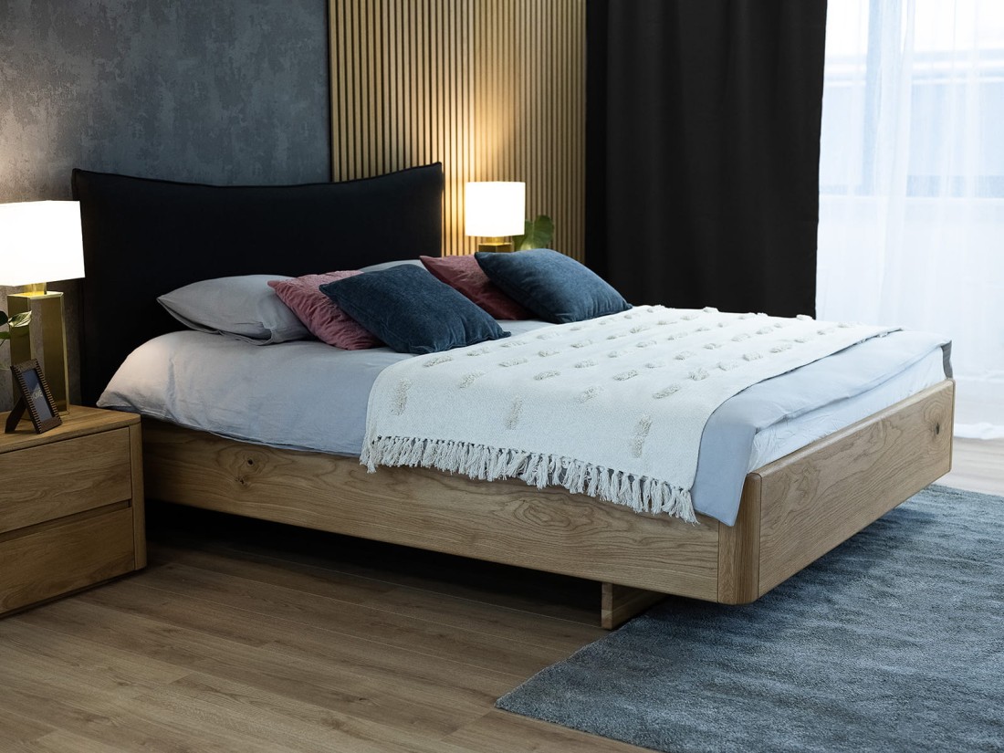 Letto in rovere 140x200cm in legno massiccio Altari